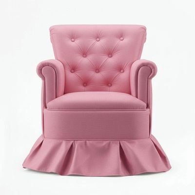 Poltrona Amentação Confortável Com Balanço Descanso Quarto Bebê Aconchego Suede Rosa
