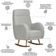 Poltrona De Amamentação Com Balanço Base Milka Ternura D02 Linho Verde Claro C-47 - Lyam Decor