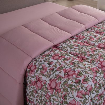 Edredom King Luar Super Macio Malha 100% Algodão Dupla Face 01 Peça - Rose Floral