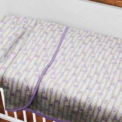 Edredom KazzaVip Baby Malha 100% Algodão Linha Casa Berço Americano Estampado Ursinhos Branco