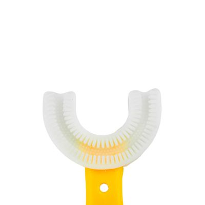Escova De Dentes Infantil De Silicone Formato Em U 360 Graus Cor:Amarelo