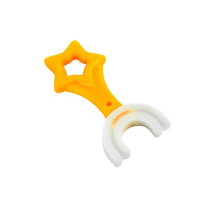 Escova De Dentes Infantil De Silicone Formato Em U 360 Graus Cor:Amarelo