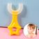 Escova De Dentes Infantil De Silicone Formato Em U 360 Graus Cor:Amarelo