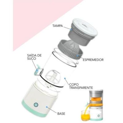Espremedor Elétrico Liquidificador portátil, copo de suco USB, mini multifuncional recarregável, extrator de frutas