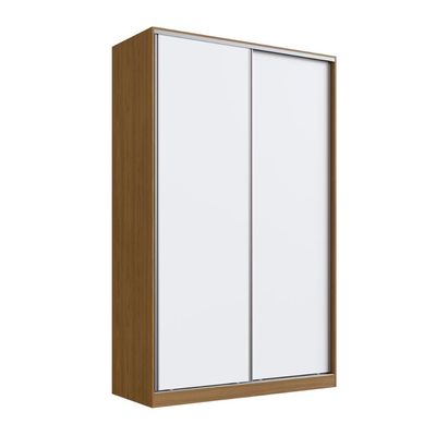 Guarda Roupa Solteiro 2 Portas 3 Gavetas Freijó Natural Branco 147x59,8x235cm RC2004 Emovell