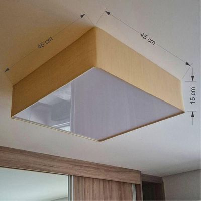 Plafon Para Sala De Tv Quadrado Tv-3051 Cúpula Cor Palha