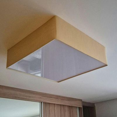 Plafon Para Sala De Tv Quadrado Tv-3051 Cúpula Cor Palha