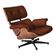 Poltrona Charles Eames Couro Com Puff Base Aluminio Marrom