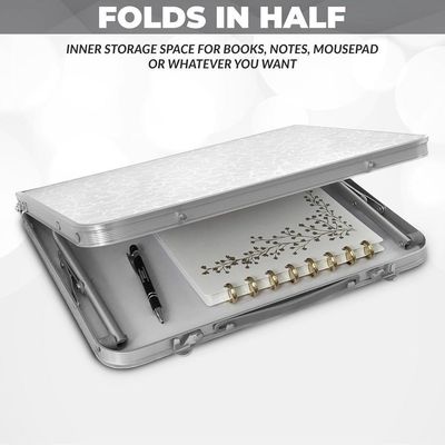 Mesa Dobravel Sofa Cama Notebook Aluminio Vira Maleta Portatil Suporte Home Office Refeicao Estudos