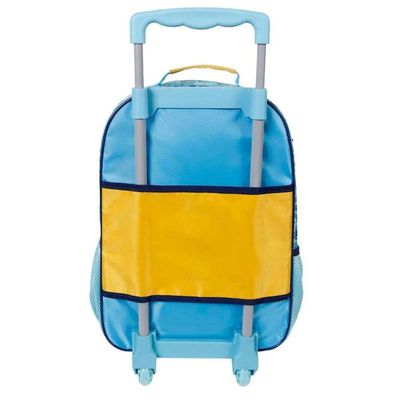 Mochila Rodinha Squeeze Infantil Escolar José Comilão Azul Dmw