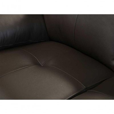 Conjunto Sofá De Couro Marselha 3 E 2 Lugares Marrom Pigmentado - Mempra