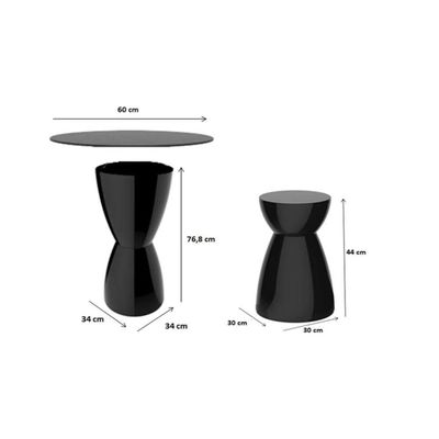 Conjunto Fit Com Mesa + 03 Banquetas Sili I'M In Preto Grifit