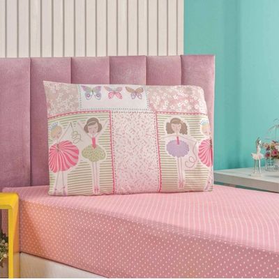 Enxoval Kit Colcha + Jogo De Cama Lençol Bouti Solteiro Infantil Kids 4 Peças - Ballet