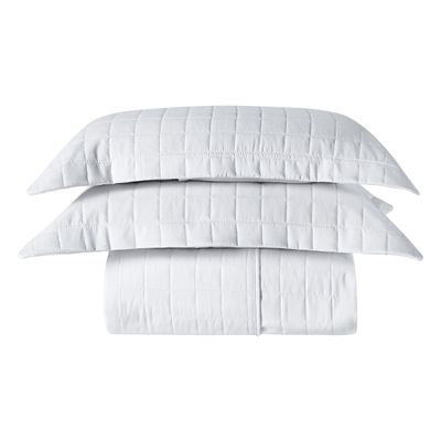 Cobre Leito Matelassê Percal 300 fios Basic King 03 Peças 100% Poliéster - Branco