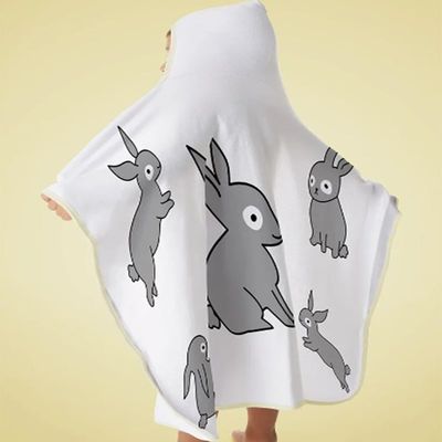 Toalha de Banho Baby Tecebem com Capuz Estampada Curiosidade 70cmx90cm Branco