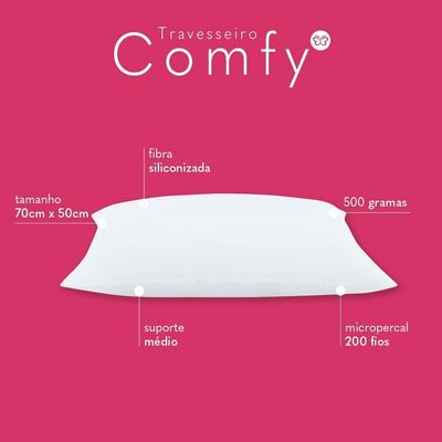 Travesseiro Comfy Suporte Médio 01 Peça - Branco