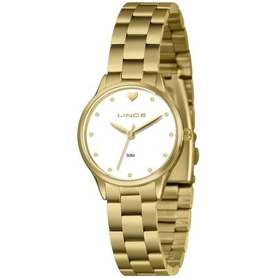 Relógio Lince Feminino Ref: Lrgh291l30 B1kx Coração Dourado