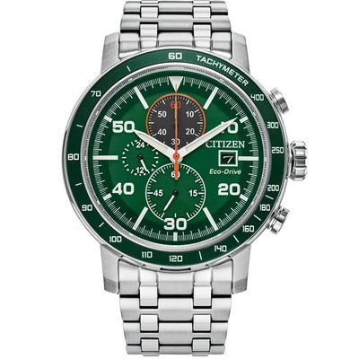 Relógio Citizen Masculino Ref: Ca0851-56x Solar Prateado Cronógrafo Eco-Drive