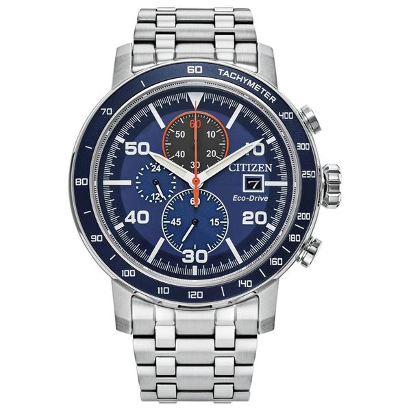 Relógio Citizen Masculino Ref: Ca0850-59l Solar Prateado Cronógrafo Eco-Drive