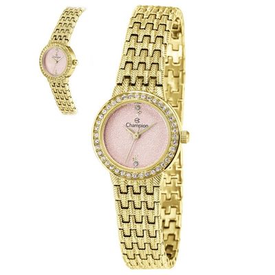 Relógio Champion Feminino Ref: Cf26366l Bracelete Dourado