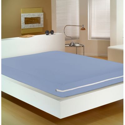Capa P/Colchão Doce Vida Casal 20 Malha Mista C/ Zíper 138mx188mx20cm Azul Placido