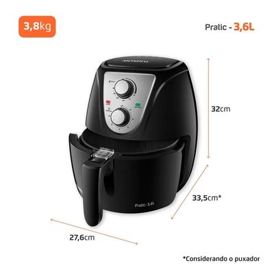 Fritadeira Sem Óleo Air Fryer Pratic 3,6l Mondial 1500w  Af36bi 220V Preto