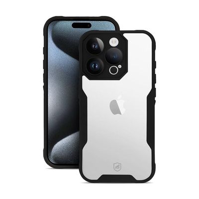 Kit Capa Dual Shock Sense e Pelicula Coverage 5D Pro Preta para iPhone 15 Pro - Gshield