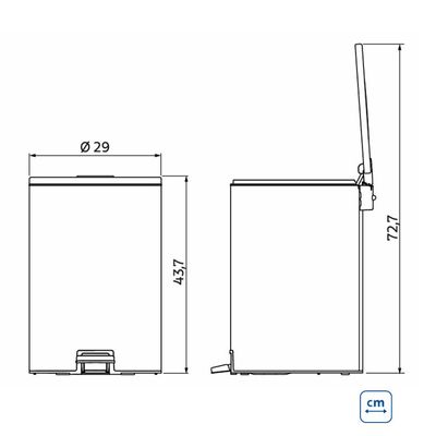 Lixeira Loop Aço Inox Polido Balde Interno e Pedal 20 Litros - Tramontina 94547/020