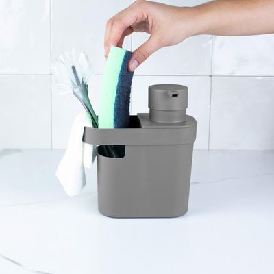 Dispenser Detergente 650ml Porta Esponja Pia