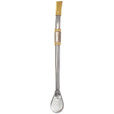 Bomba Mate Chimarrão Tererê Inox Ouro 24cm