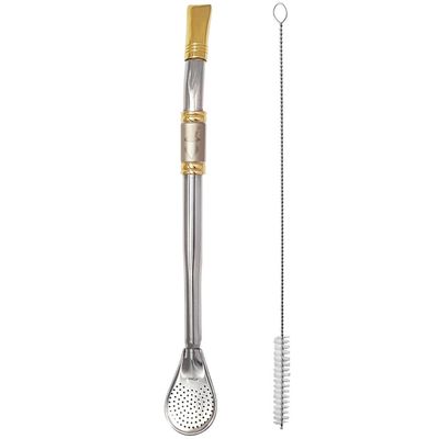 Bomba Mate Chimarrão Tererê Inox Ouro 24cm