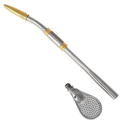 Bomba Mate Chimarrão Tererê Inox Ouro 24cm