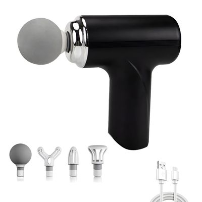 Pistola Massageadora Portátil Recarregável Preto