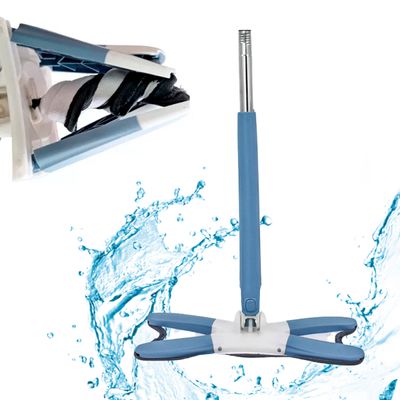 Mop Rodo De Limpeza Giratorio Retangular Azul