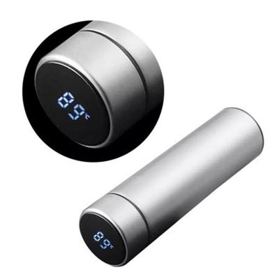 Garrafa Térmica Smart com Indicador de Temperatura LED, Filtro para Chá e Café, 12h de Conservação – 500ml - Azul