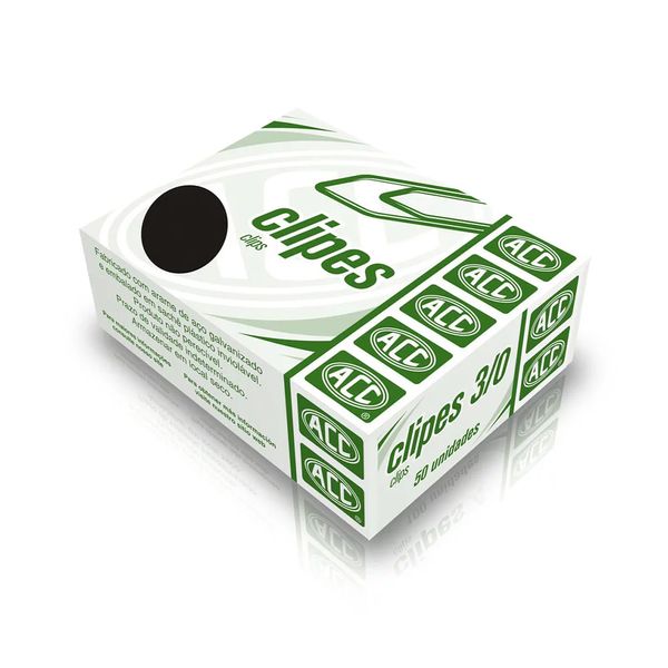 Clips Acc Nº3/0 Aço Galvanizado Prateado com 50 Unidades Clips Acc Nº3/0 Aço Galvanizado Prateado com 50 Unidades