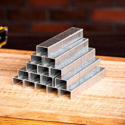 Grampos Retos 8mm Aço Galvanizado com 1000 Peças