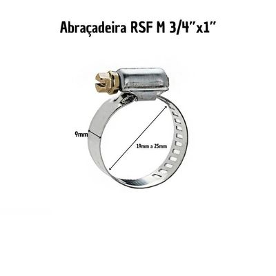 Abraçadeira 3-4" X 1" (19mm - 25mm) Rosca Sem Fim Inca - Kit 10 Und