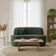 Sofá Minimalista Orgânico 2 Lugares Sala Bouclé Verde Musgo