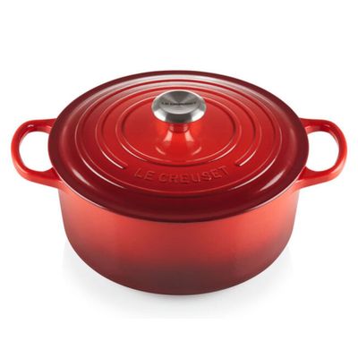 KIT LE CREUSET 4 PANELAS REDONDAS 20 22 24 E 26CM EM FERRO ESMALTADO VERMELHO