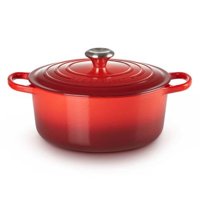 KIT LE CREUSET 4 PANELAS REDONDAS 20 22 24 E 26CM EM FERRO ESMALTADO VERMELHO