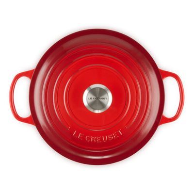 KIT LE CREUSET 4 PANELAS REDONDAS 20 22 24 E 26CM EM FERRO ESMALTADO VERMELHO