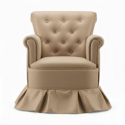 Poltrona Balanço Amentação Quarto Confortável Descanso Sala Leitura Suede Bege