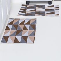 Kit Passadeira Tapete Cozinha 3 Peças Jacquard Base Antiderrapante - Losango Avelã