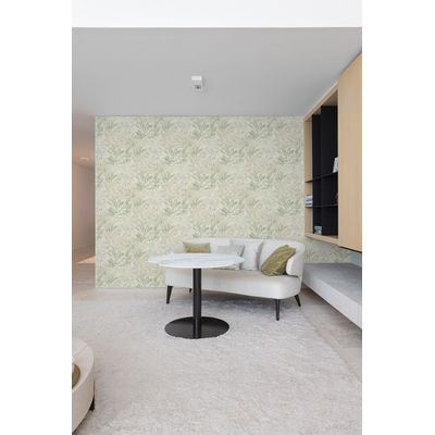Papel de Parede Time Folhagem Verde e Lilas TJ3202