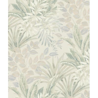Papel de Parede Time Folhagem Verde e Lilas TJ3202