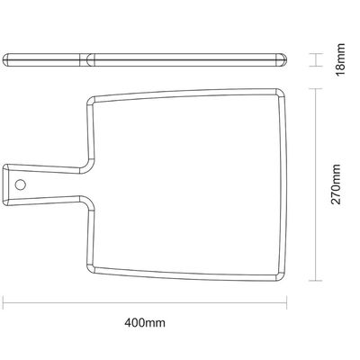 FSC Tábua Retangular Tramontina Kitchen em Madeira Teca com Cabo 40x27 cm