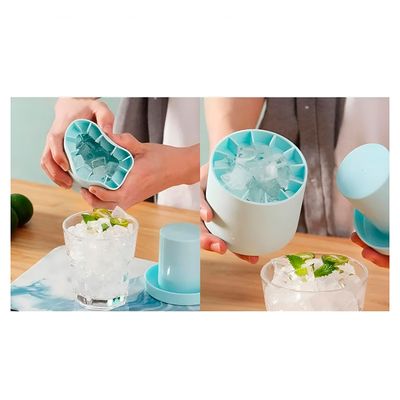 Forma de Gelo 60 Cubos em Silicone e ABS – Cubos Cristalinos 1,3cm Compacta e Fácil de Usar | Cor:Azul