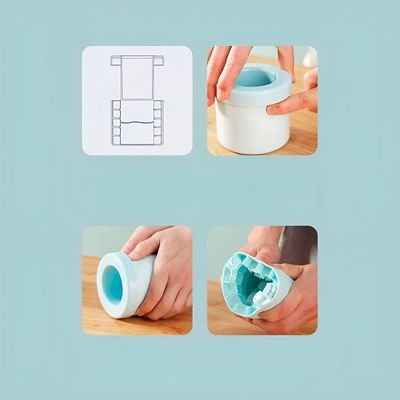 Forma de Gelo 60 Cubos em Silicone e ABS – Cubos Cristalinos 1,3cm Compacta e Fácil de Usar | Cor:Azul