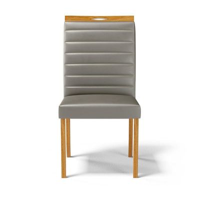Kit Com 6 Cadeiras Sara Madeira Maciça Estofadas Para Mesa De Jantar Veludo Chumbo 109